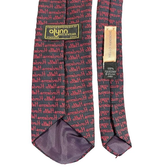 Vintage 1982 Alynn Hello Handsome NECKTIE Neckwear Creative Expressions Stamford - Picture 1 of 4